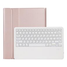 Per iPad Pro 13 2024 A13B Custodia tablet in pelle con tastiera touch Bluetooth ultrasottile staccabile con slot per penna (oro rosa)