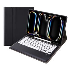 Per iPad Pro 13 2024 A13B Custodia per tablet in pelle con tastiera touch Bluetooth ultrasottile staccabile con slot per penna (Nero Bianco)