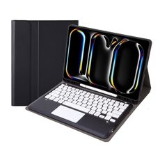 Per iPad Pro 13 2024 A14B-A Custodia tablet in pelle con tastiera touch Bluetooth ultrasottile staccabile con slot per penna (Nero Bianco)