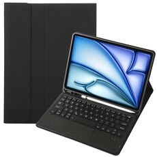 Per iPad Air 11 2024 / Air 5 10.9 A098B-A Custodia tablet in pelle staccabile ultrasottile con tastiera touch Bluetooth e slot per penna (Nero)