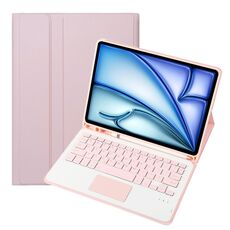 Per iPad Air 11 2024 / Air 5 10.9 A098B-A Custodia tablet in pelle ultrasottile staccabile con tastiera touch Bluetooth e slot per penna (Rosa)