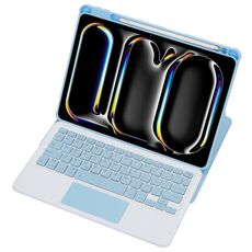 Per iPad Pro 11 2024 L13-A 360 Rotazione Acrilico Trasparente Bluetooth Tastiera Custodia in Pelle con Controllo Touch (Blu)