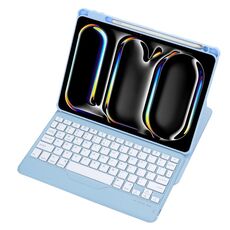 Per iPad Pro 11 2024 L13-B 360 Rotazione Acrilico Trasparente Bluetooth Tastiera Custodia in Pelle (Blu)