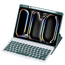 Per iPad Pro 11 2024 YL13 360 Rotazione Acrilico Trasparente Rotondo Tastiera Bluetooth Custodia in Pelle (Verde)