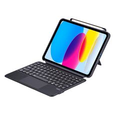 Custodia in pelle con tastiera BT e touchpad U8 Magic Folio ultrasottile con retroilluminazione RGB per iPad 2025/2022 (nera)