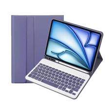 Per iPad Air 11 2024/Air 4 2020/Air 5 2022 A098B Custodia tablet tastiera Bluetooth ultrasottile staccabile in ABS con colori caramelle con supporto e slot per penna (Viola)