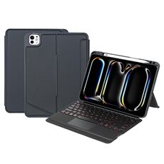 Custodia con tastiera Bluetooth touch retroilluminata rotante staccabile T13B-AS per iPad Pro 11 2024