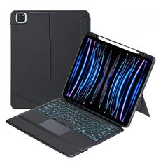T129-AS Per iPad Pro 12.9 2022/2021/2020/2018 Touch Retroilluminazione Split Type Custodia in pelle per tastiera Bluetooth