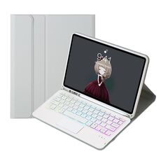 Per iPad 10a generazione 10.9 2022 A10B-AS Custodia per tablet in pelle con tastiera touch Bluetooth retroilluminata e slot per penna (grigio)
