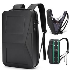 BANGE BG-2956 Zaino da lavoro per computer rigido espandibile da uomo (nero)