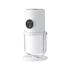 Umidificatore da tavolo a doppia porta, mini purificatore d'aria portatile con luce notturna, colore: bianco + base