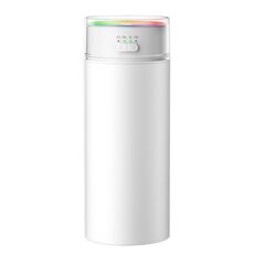 Umidificatore a tazza abbagliante, grande volume di nebbia, temporizzazione, luce ambientale, auto, famiglia, grande capacità, colore: bianco plug-in