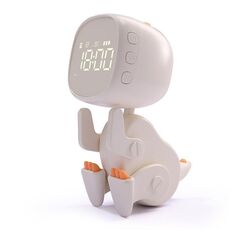 Sveglia elettronica con luce notturna a LED con schermo di ricarica USB e dinosauro, varietà di cartoni animati (giallo chiaro)