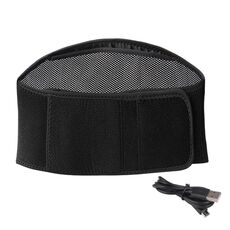Cintura riscaldante anti-freddo con riscaldamento elettrico USB, regolabile, supporto sportivo, cuscinetto termico, terapia, taglia: uniforme (nero)