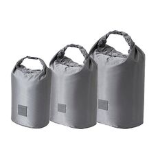 3 pezzi/set Borsa portaoggetti da viaggio con bocca arrotolabile Borsa portaoggetti impermeabile e comprimibile per la polvere (grigio)