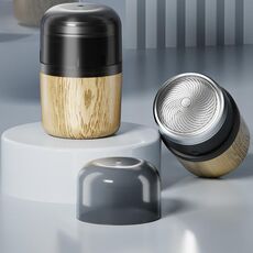 Rasoio elettrico ricaricabile Wood Grain per uomo con 6 lame in acciaio inossidabile, testina lavabile impermeabile e motore ad alta potenza per una rasatura perfetta 2207