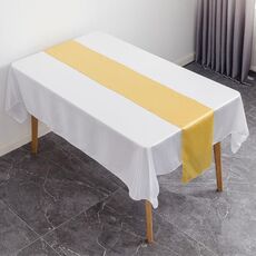 Tovaglia decorativa per matrimonio in raso di poliestere, 29x275 cm, per hotel, runner da tavolo, bandiera da scrivania in raso (oro)