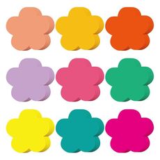 5 set da 9 pezzi/confezione di ritagli di carta floreali colorati per decorazioni di bacheche per aule, sfondo per feste primaverili, progetti artigianali fai da te 8,8 x 8,8 cm