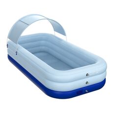 Piscina gonfiabile automatica senza fili in PVC per uso domestico Piscina per bambini Piscina grande piscina all'aperto in plastica con tettoia, dimensioni: 2,6 m (blu)