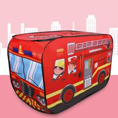 Giocattolo per bambini Tenda Stoffa Camion dei pompieri Auto della polizia Scuolabus Gioco Casa (camion dei pompieri)