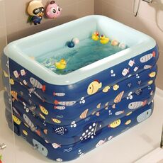 Piscina gonfiabile automatica senza fili Grande piscina all'aperto in PVC Piscina per uso domestico per bambini, dimensioni: 1,8 m Quattro strati (blu scuro)