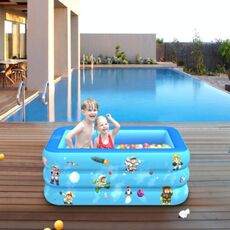 Piscina gonfiabile quadrata per bambini modello aerospaziale per interni ed esterni, dimensioni: 120 x 85 x 35 cm