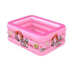 Piscina gonfiabile quadrata per bambini con motivo gelato per interni ed esterni, dimensioni: 150 x 110 x 50 cm, colore: rosa