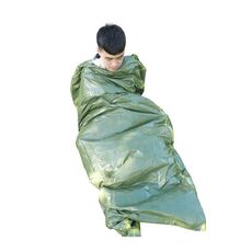 2 PCS Sacco a pelo in pe per esterni Soccorso in caso di calamità e prevenzione del freddo Isolamento termico e calore Sacco a pelo di emergenza (verde)