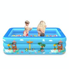 Piscina gonfiabile quadrata per bambini modello parco divertimenti per interni ed esterni, dimensioni: 150 x 110 x 50 cm