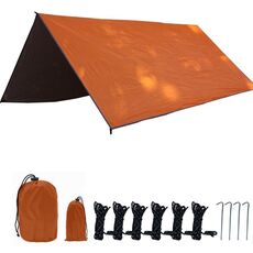 Forniture da campeggio all'aperto Campeggio multifunzionale Parasole da paralume impermeabile e impermeabile a prova di umidità Cielo ultra-leggero, Dimensioni: 300 x 300 cm (arancione)