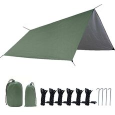 Forniture da campeggio all'aperto Campeggio multifunzionale Parasole da ombrellone impermeabile e idraulico a prova di umidità Cielo ultra-leggero, Dimensioni: 300 x 300cm (Green dell'esercito)