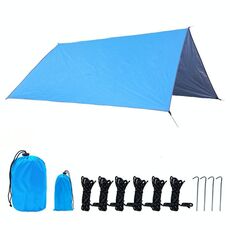 Forniture da campeggio all'aperto Campeggio multifunzionale Parasole da ombrellone impermeabile e impermeabile a prova di umidità Cielo ultra-leggero, Dimensioni: 300 x 300 cm (cielo blu)