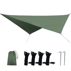 Forniture da campeggio all'aperto Campeggio multifunzionale Parasole da paralume impermeabile e impermeabile a prova di umidità Sky Ultra-Light Sky, Dimensioni: 320 x 250 cm (verde dell'esercito)