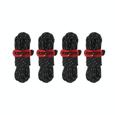 Asta di supporto da campeggio riflettente a prova di vento da campeggio all'aperto CLS da 4 pezzi (nero)