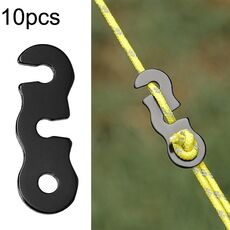 10pcs Outdoor Barcks Lega di alluminio Ombrello Corda Fibbia Fibbia a forma di S Corda del vento (Nero)