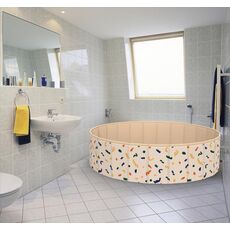 120 x 30 cm Bambini Pieghevole Non C'è Bisogno di Gonfiare la Vasca da Bagno Giocando Casa Gioco Piscina di Palline di Sabbia (Beige)