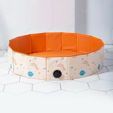 120 x 30 cm Bambini Pieghevole Non C'è Bisogno di Gonfiare la Vasca da Bagno Giocando Casa Gioco Piscina di Palline di Sabbia (Arancione)