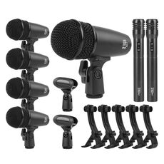 XTUGA MI7-A 7-Piece Wired Dynamic Drum Mic Kit Kick Bass Tom/Snare Set microfono per piatti