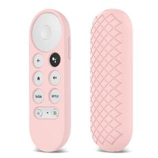 2 pezzi Shell protettiva in silicone per Google Chromecast 2020 Telecomando (rosa)