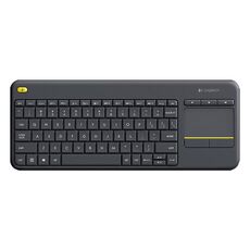 Tastiera touch control wireless Logitech K400 Plus 2,4 GHz, portata wireless: 10 m (nera)