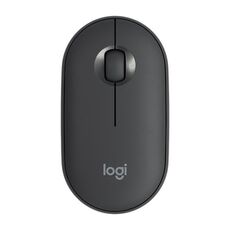 Logitech Pebble Cobblestone Shape Thin 3 tasti 1000 DPI Mute Wireless Bluetooth Optical Mouse, Wireless Range: 10m (Black)