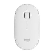 Logitech Pebble Cobblestone Shape Thin 3 tasti 1000 DPI Mute Wireless Bluetooth Optical Mouse, Wireless Range: 10m (White)