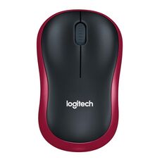 Logitech M186 Wireless Mouse Office Power Saving Laptop Desktop Computer Universal (Black Red)