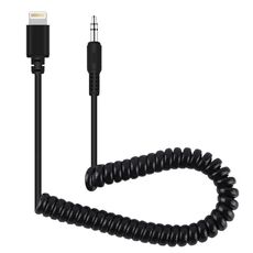 PULUZ 3,5 millimetri TRRS maschio a 8 Pin Maschi diretta adattatore microfono Audio cavo a spirale Primavera per iPhone, cavo stretching a 100cm (nero)