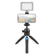 PULUZ Mini VLOG Live Stabilizer Stand treppiede con morsetto per telefono per smartphone (blu)