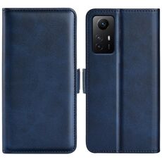 Per Redmi Note 12S Custodia per telefono orizzontale in pelle con fibbia magnetica a doppio lato (blu scuro)
