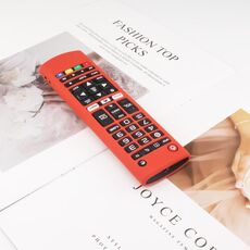 Custodia protettiva in silicone per telecomando Y14 con cordino per LG AKB75095307/74915305/75375604 (rosso)