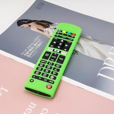 Custodia protettiva in silicone per telecomando Y14 con cordino per LG AKB75095307/74915305/75375604 (verde luminoso)