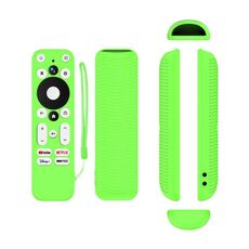 Per dispositivo di streaming ONN Android TV 4K UHD Y55 Custodia per telecomando in silicone anticaduta (verde luminoso)