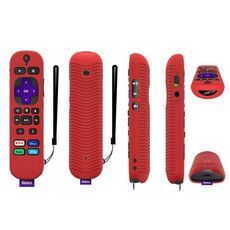Custodia protettiva in silicone antiurto per telecomando TCL Roku Voice Pro Y30 (rosso)